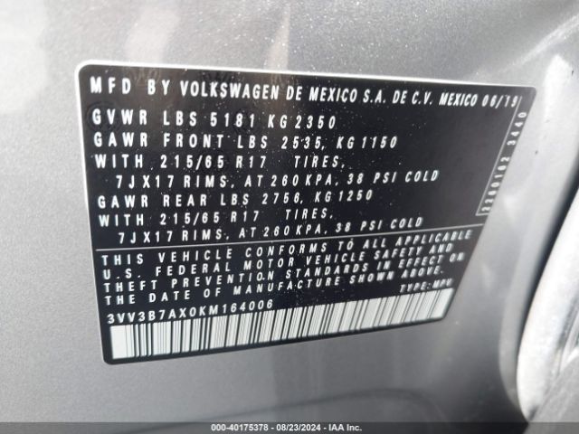 Photo 8 VIN: 3VV3B7AX0KM164006 - VOLKSWAGEN TIGUAN 