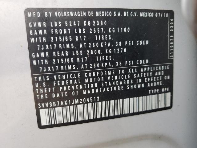 Photo 12 VIN: 3VV3B7AX1JM204513 - VOLKSWAGEN TIGUAN SE 