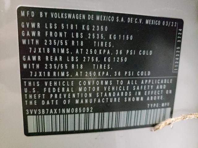 Photo 9 VIN: 3VV3B7AX1NM085092 - VOLKSWAGEN TIGUAN SE 