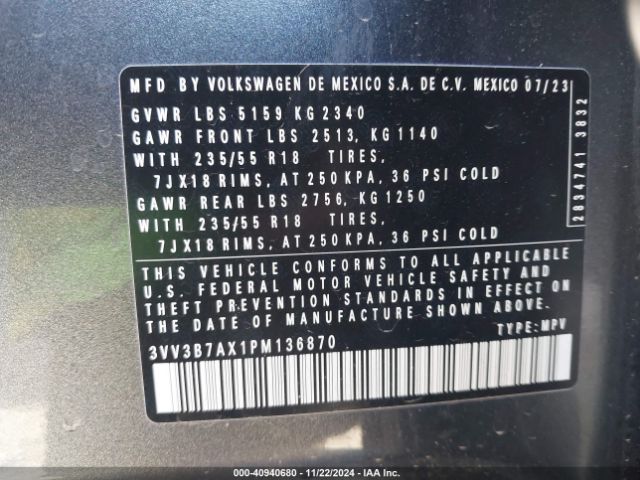 Photo 8 VIN: 3VV3B7AX1PM136870 - VOLKSWAGEN TIGUAN 