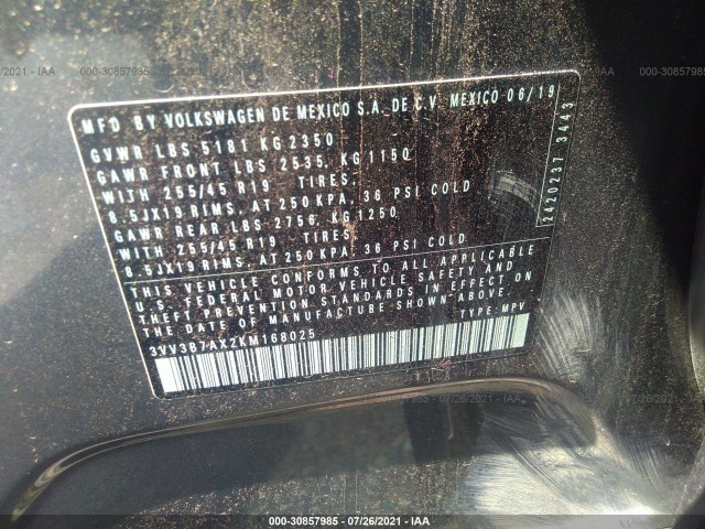 Photo 8 VIN: 3VV3B7AX2KM168025 - VOLKSWAGEN TIGUAN 