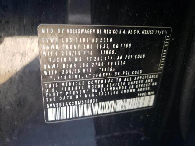 Photo 11 VIN: 3VV3B7AX2NM035933 - VOLKSWAGEN TIGUAN 