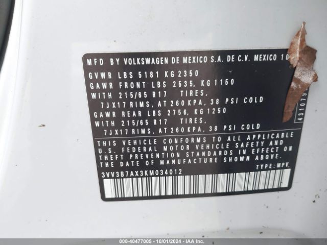 Photo 8 VIN: 3VV3B7AX3KM034012 - VOLKSWAGEN TIGUAN 