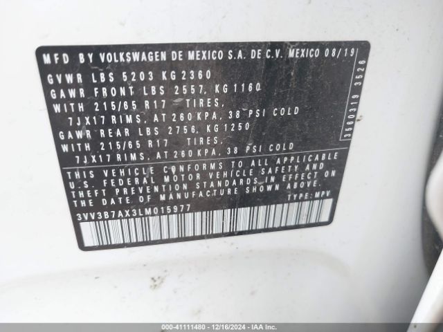 Photo 8 VIN: 3VV3B7AX3LM015977 - VOLKSWAGEN TIGUAN 