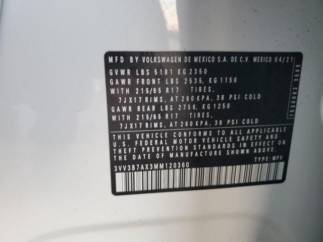 Photo 12 VIN: 3VV3B7AX3MM120360 - VOLKSWAGEN TIGUAN SE 