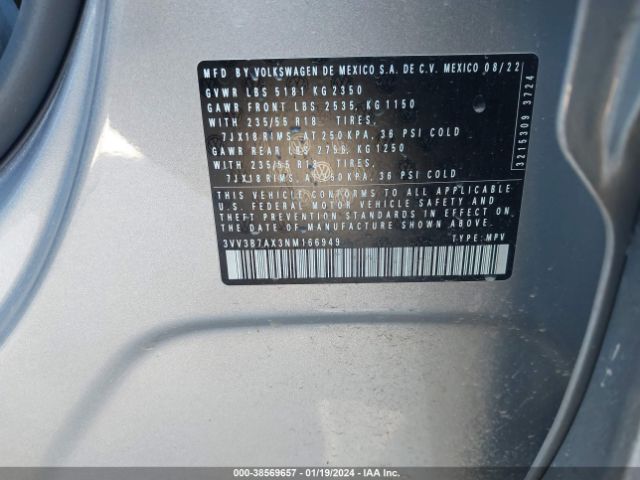 Photo 8 VIN: 3VV3B7AX3NM166949 - VOLKSWAGEN TIGUAN 