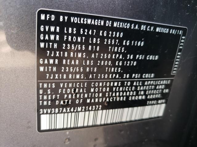 Photo 9 VIN: 3VV3B7AX4JM214372 - VOLKSWAGEN TIGUAN 