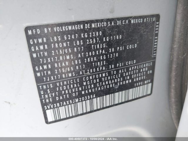 Photo 8 VIN: 3VV3B7AX5JM203994 - VOLKSWAGEN TIGUAN 