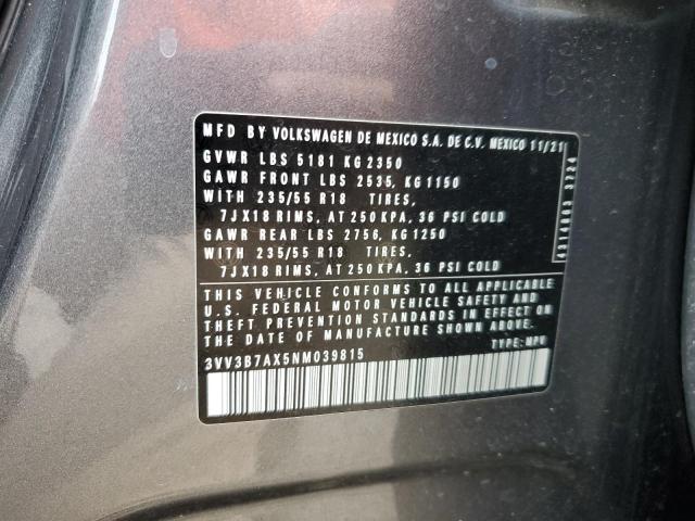 Photo 12 VIN: 3VV3B7AX5NM039815 - VOLKSWAGEN TIGUAN ALLSPACE 