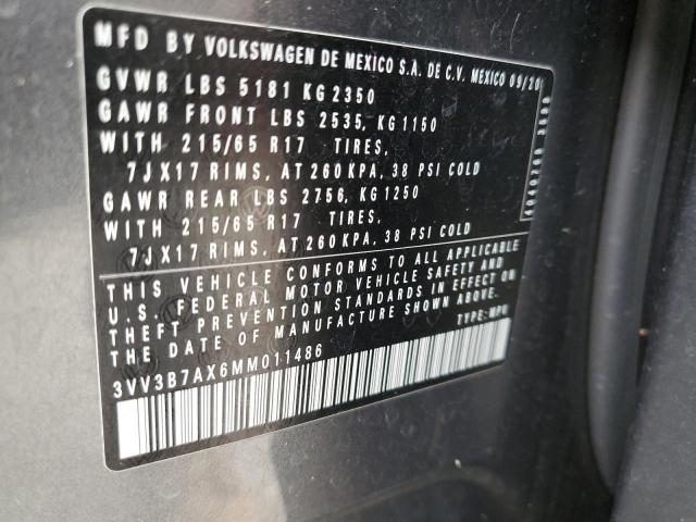 Photo 9 VIN: 3VV3B7AX6MM011486 - VOLKSWAGEN TIGUAN SE 