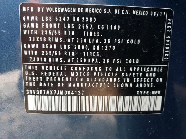 Photo 12 VIN: 3VV3B7AX7JM004137 - VOLKSWAGEN TIGUAN SE 