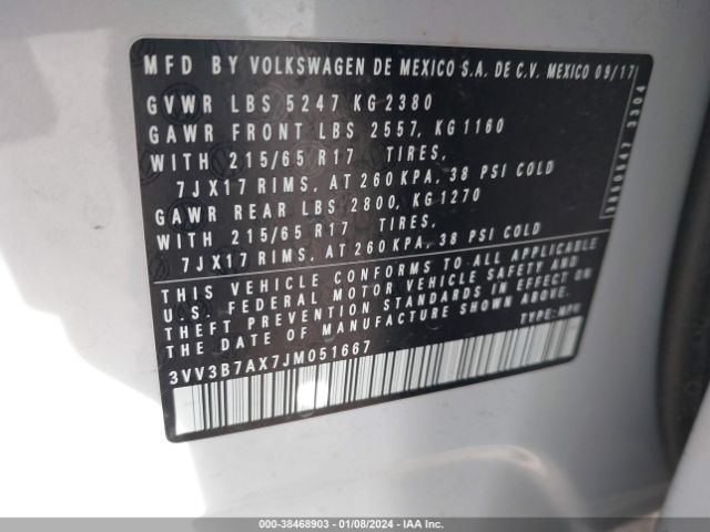 Photo 8 VIN: 3VV3B7AX7JM051667 - VOLKSWAGEN TIGUAN 