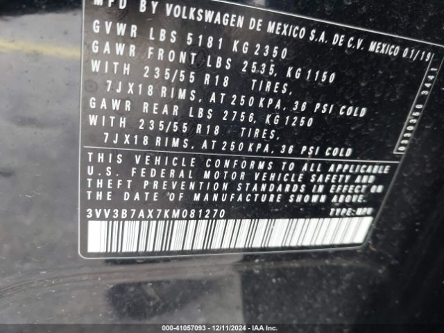 Photo 8 VIN: 3VV3B7AX7KM081270 - VOLKSWAGEN TIGUAN 