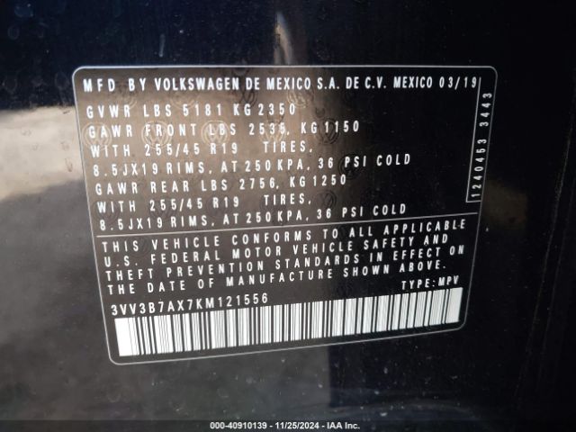 Photo 8 VIN: 3VV3B7AX7KM121556 - VOLKSWAGEN TIGUAN 