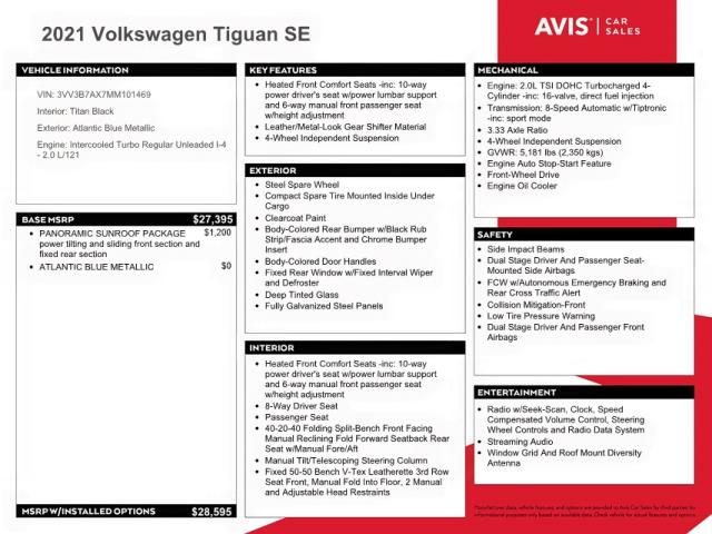 Photo 9 VIN: 3VV3B7AX7MM101469 - VOLKSWAGEN TIGUAN SE 