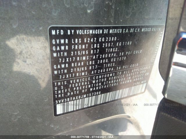 Photo 8 VIN: 3VV3B7AX8JM157366 - VOLKSWAGEN TIGUAN 