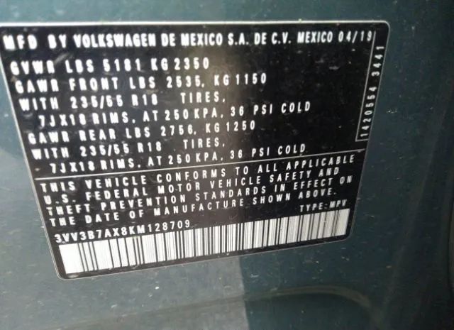 Photo 8 VIN: 3VV3B7AX8KM128709 - VOLKSWAGEN TIGUAN 