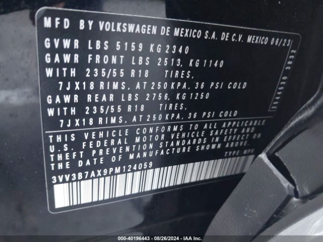 Photo 8 VIN: 3VV3B7AX9PM124059 - VOLKSWAGEN TIGUAN 