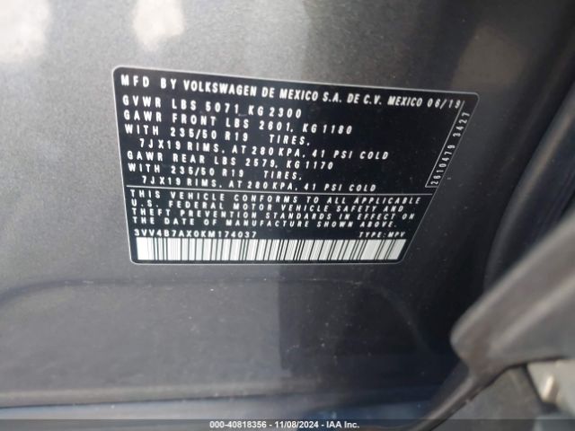 Photo 8 VIN: 3VV4B7AX0KM174037 - VOLKSWAGEN TIGUAN 