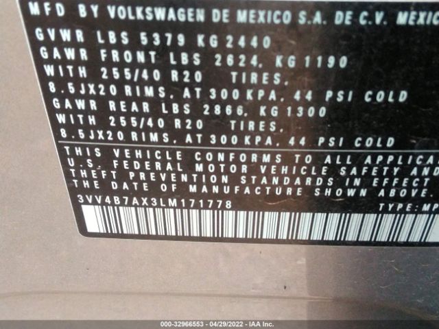 Photo 8 VIN: 3VV4B7AX3LM171778 - VOLKSWAGEN TIGUAN 