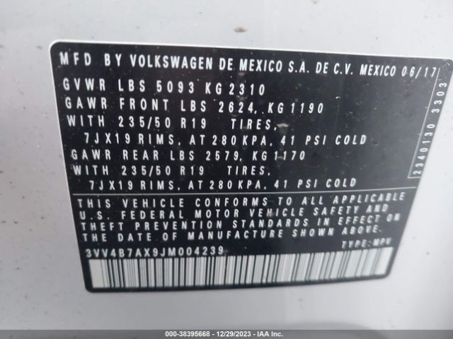 Photo 8 VIN: 3VV4B7AX9JM004239 - VOLKSWAGEN TIGUAN 