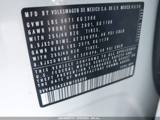 Photo 8 VIN: 3VV4B7AXXRM105656 - VOLKSWAGEN TIGUAN 