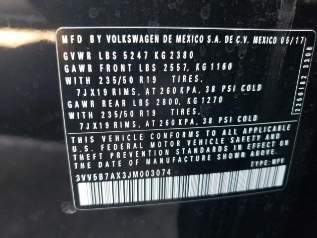 Photo 9 VIN: 3VV5B7AX3JM003074 - VOLKSWAGEN TIGUAN SEL 