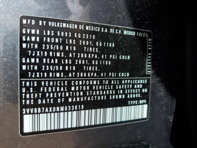 Photo 12 VIN: 3VV8B7AX0NM033619 - VOLKSWAGEN TIGUAN SE 