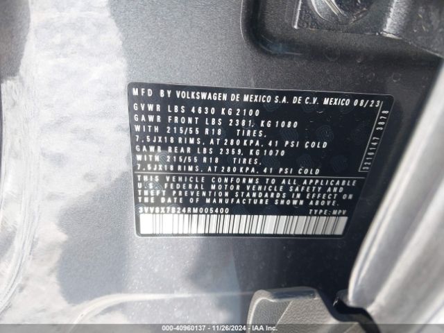 Photo 8 VIN: 3VV8X7B24RM005400 - VOLKSWAGEN TAOS 