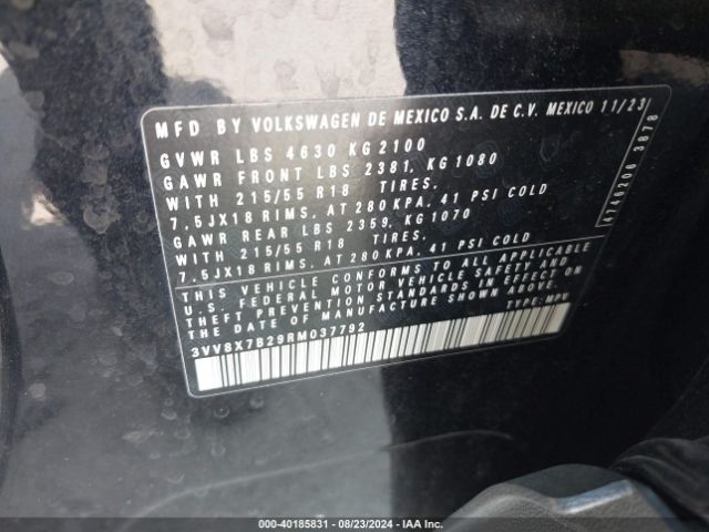 Photo 8 VIN: 3VV8X7B29RM037792 - VOLKSWAGEN TAOS 