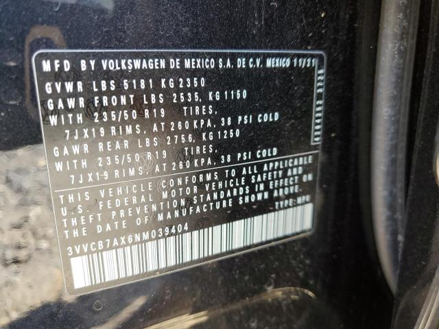 Photo 9 VIN: 3VVCB7AX6NM039404 - VOLKSWAGEN TIGUAN SE 