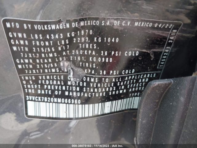 Photo 8 VIN: 3VVCX7B20NM066960 - VOLKSWAGEN TAOS 