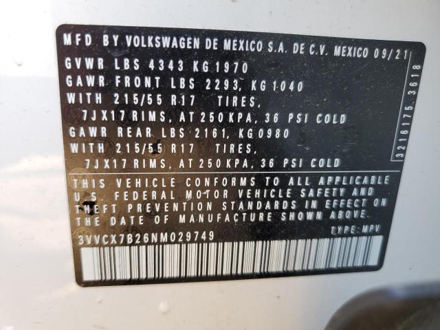 Photo 12 VIN: 3VVCX7B26NM029749 - VOLKSWAGEN TAOS S 