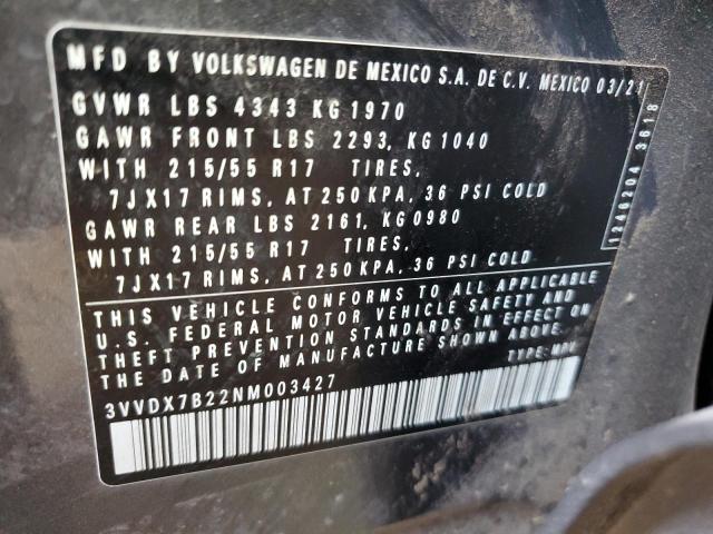 Photo 11 VIN: 3VVDX7B22NM003427 - VOLKSWAGEN TAOS S 