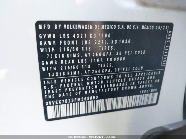 Photo 8 VIN: 3VVEX7B23PM369890 - VOLKSWAGEN TAOS 