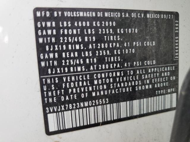 Photo 12 VIN: 3VVJX7B23NM025553 - VOLKSWAGEN TAOS SEL 