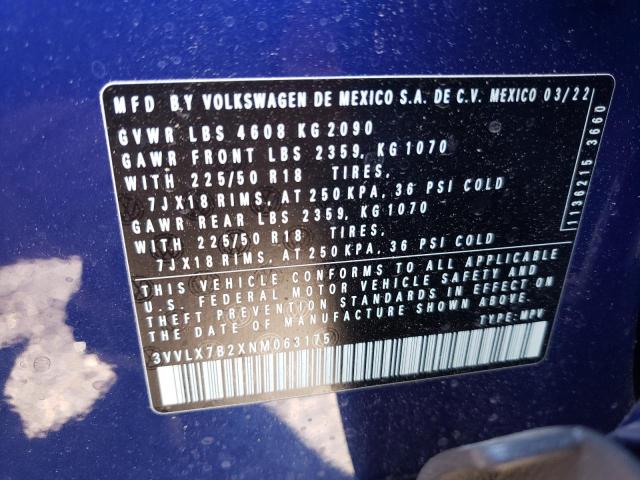 Photo 9 VIN: 3VVLX7B2XNM063175 - VOLKSWAGEN TAOS SE IQ 