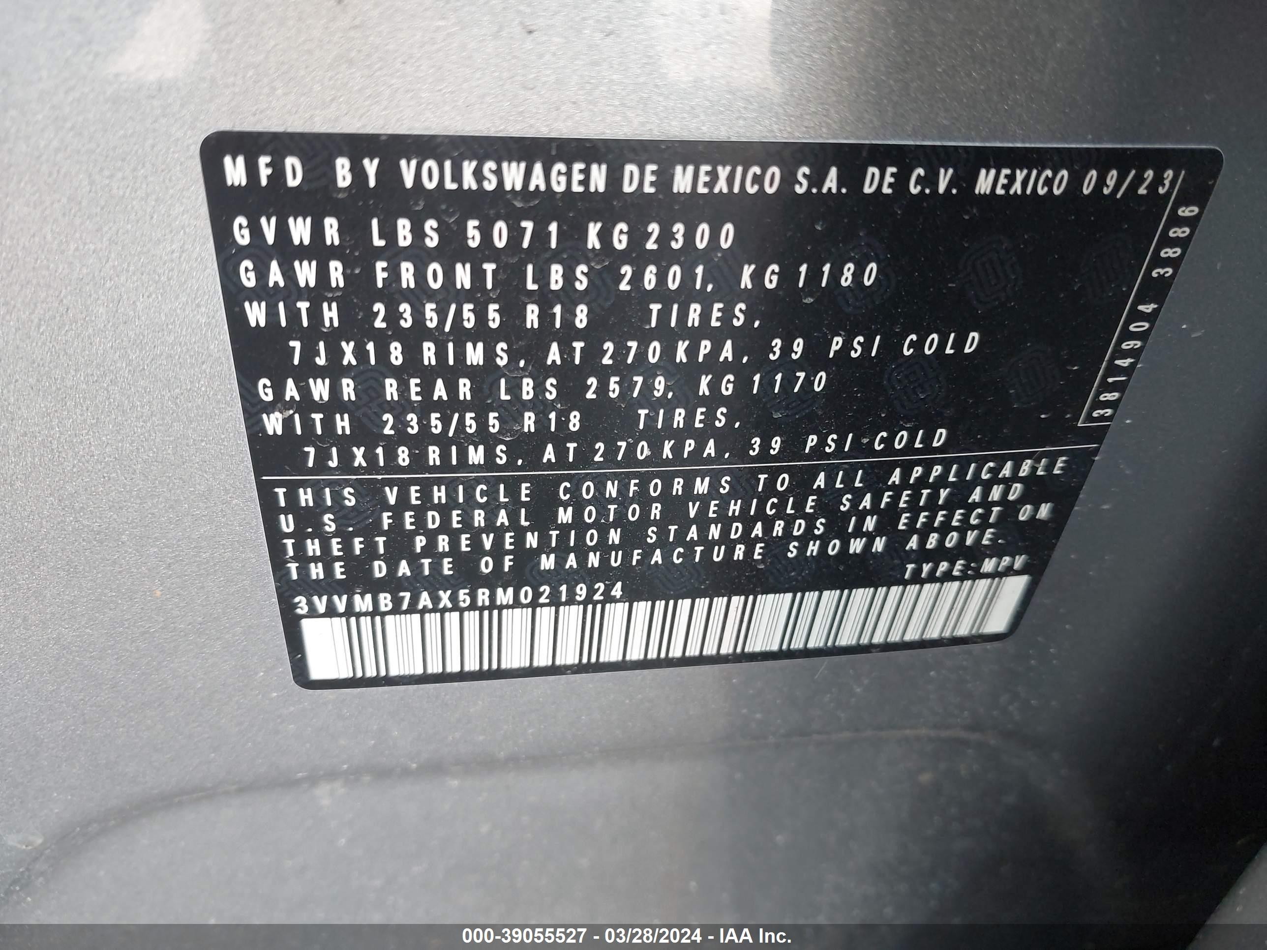 Photo 8 VIN: 3VVMB7AX5RM021924 - VOLKSWAGEN TIGUAN 