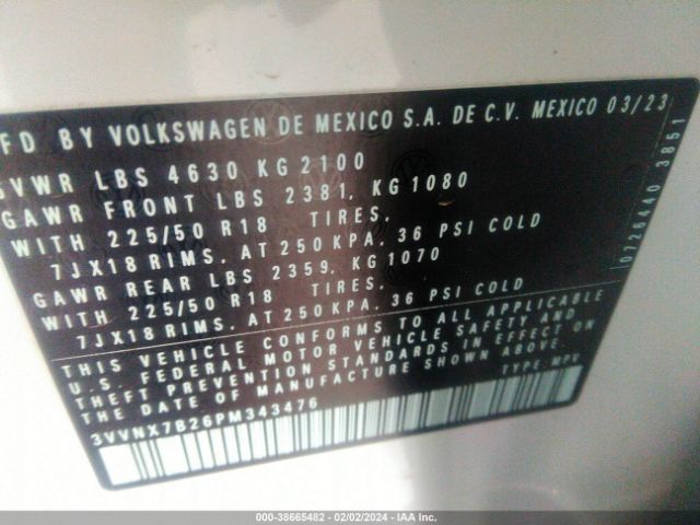 Photo 8 VIN: 3VVNX7B26PM343476 - VOLKSWAGEN TAOS 