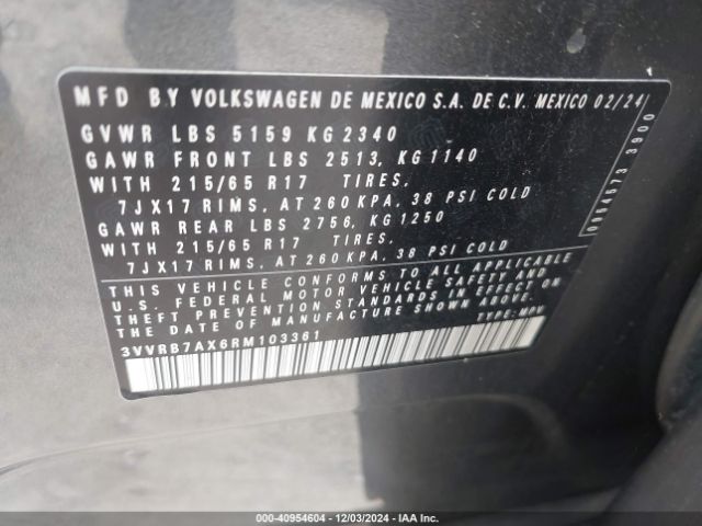 Photo 8 VIN: 3VVRB7AX6RM103361 - VOLKSWAGEN TIGUAN 