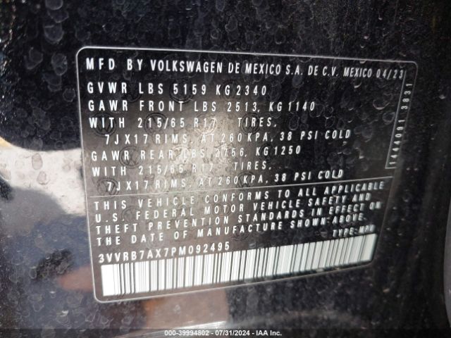 Photo 8 VIN: 3VVRB7AX7PM092495 - VOLKSWAGEN TIGUAN 