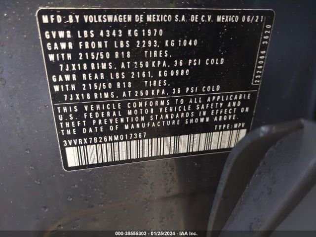 Photo 8 VIN: 3VVRX7B26NM017367 - VOLKSWAGEN TAOS 