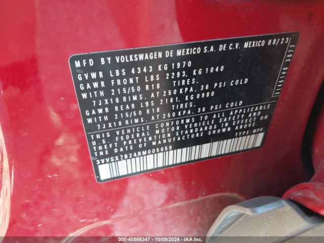 Photo 8 VIN: 3VVSX7B24RM005659 - VOLKSWAGEN TAOS 