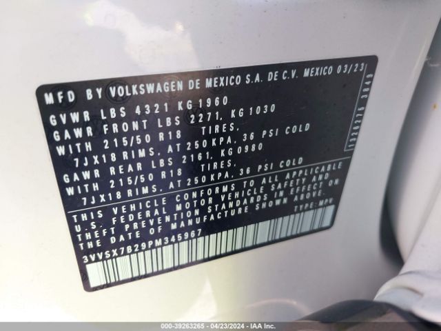 Photo 8 VIN: 3VVSX7B29PM345967 - VOLKSWAGEN TAOS 