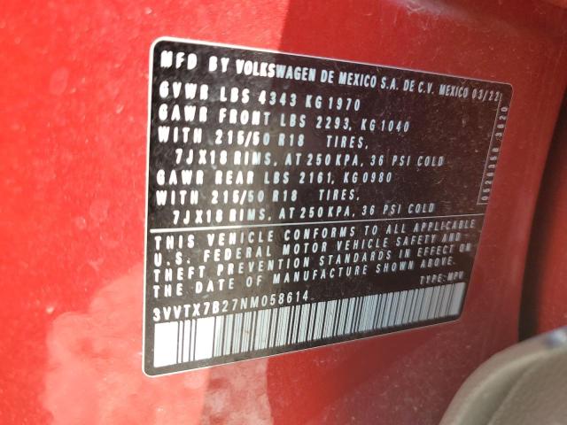 Photo 12 VIN: 3VVTX7B27NM058614 - VOLKSWAGEN TAOS SE 