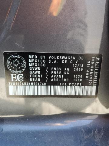 Photo 11 VIN: 3VW117AU4KM504740 - VOLKSWAGEN GOLF 