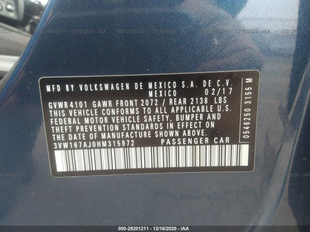 Photo 8 VIN: 3VW167AJ0HM315972 - VOLKSWAGEN JETTA 