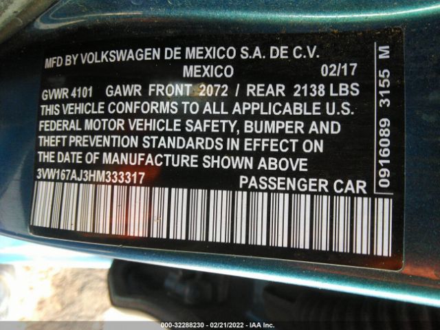 Photo 8 VIN: 3VW167AJ3HM333317 - VOLKSWAGEN JETTA 