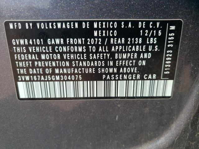 Photo 9 VIN: 3VW167AJ5GM304075 - VOLKSWAGEN JETTA S 