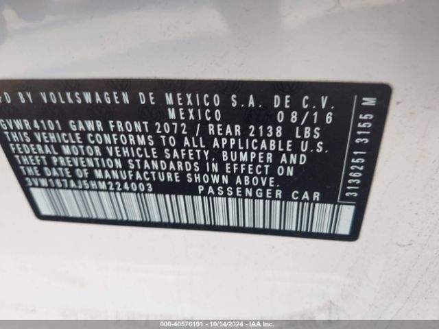 Photo 8 VIN: 3VW167AJ5HM224003 - VOLKSWAGEN JETTA 